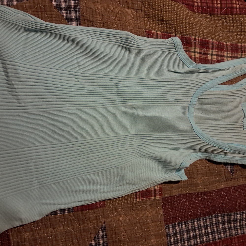 Aerie Light Blue Ribbed Tank Top